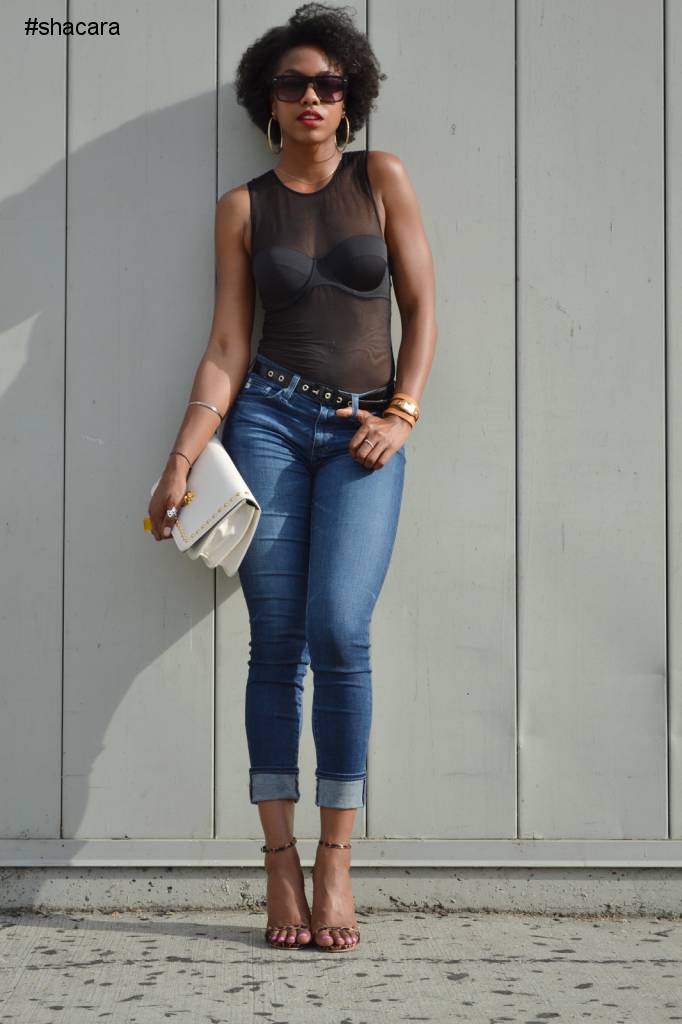 BODYSUIT AND JEANS; THE ULTIMATE CASUAL LOOK FOR THE WEEK.