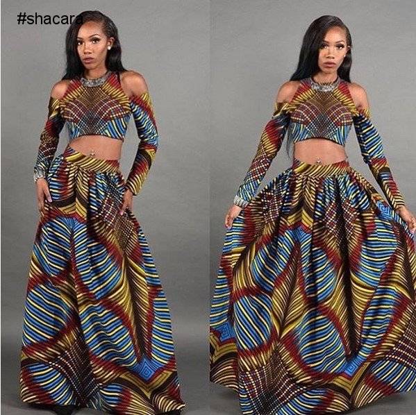 CROP TOP AND MAXI SKIRT ANKARA TWO PIECE STYLES
