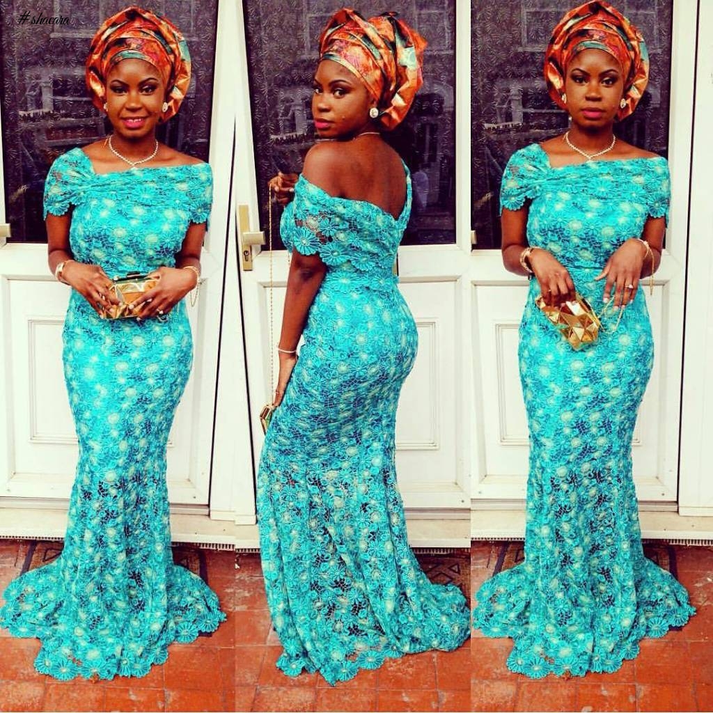 GREEN LACE ASO EBI TREND, AS IT WAS ROCKED BY FASHIONISTAS THIS WEEKEND