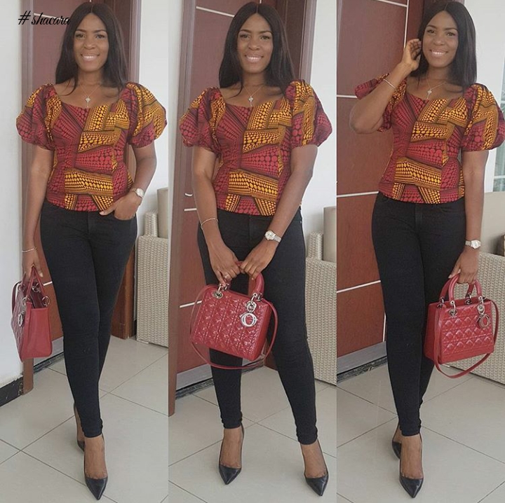 Check Out 9 Times Linda Ikeji Served Awesome African Print On Denim Looks