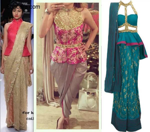 Flaunting the saree look with a peplum twist