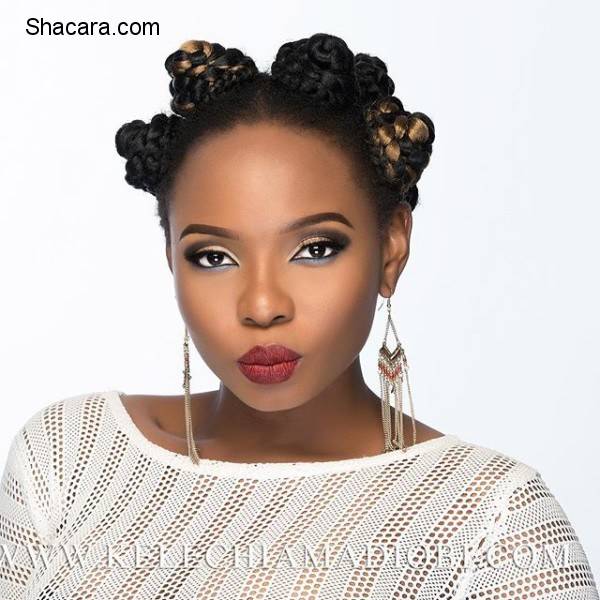 YEMI ALADE LOOKS EXQUISITE IN BANTU KNOTS HAIR AS SHE POSES FOR A PHOTOSHOOT WITH KELECHI AMADI-OBI