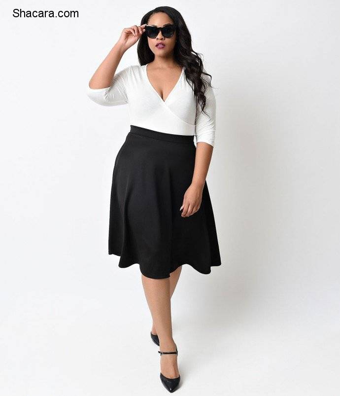 BEST WAYS TO ROCK THE PLUS-SIZE HIGH WAIST FLARE SKIRT STYLE.