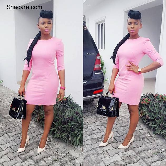 YEMI ALADE LOOK ALL SHADES OF SEXY IN PINK