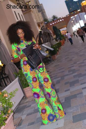 Dubai Street Style In A Lanre DaSilva Ajayi Print Trouser Set
