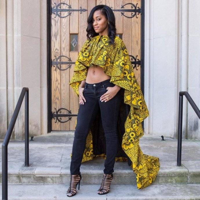 JOIN THE CAPE FASHION WITH THESE ANKARA CAPE STYLES
