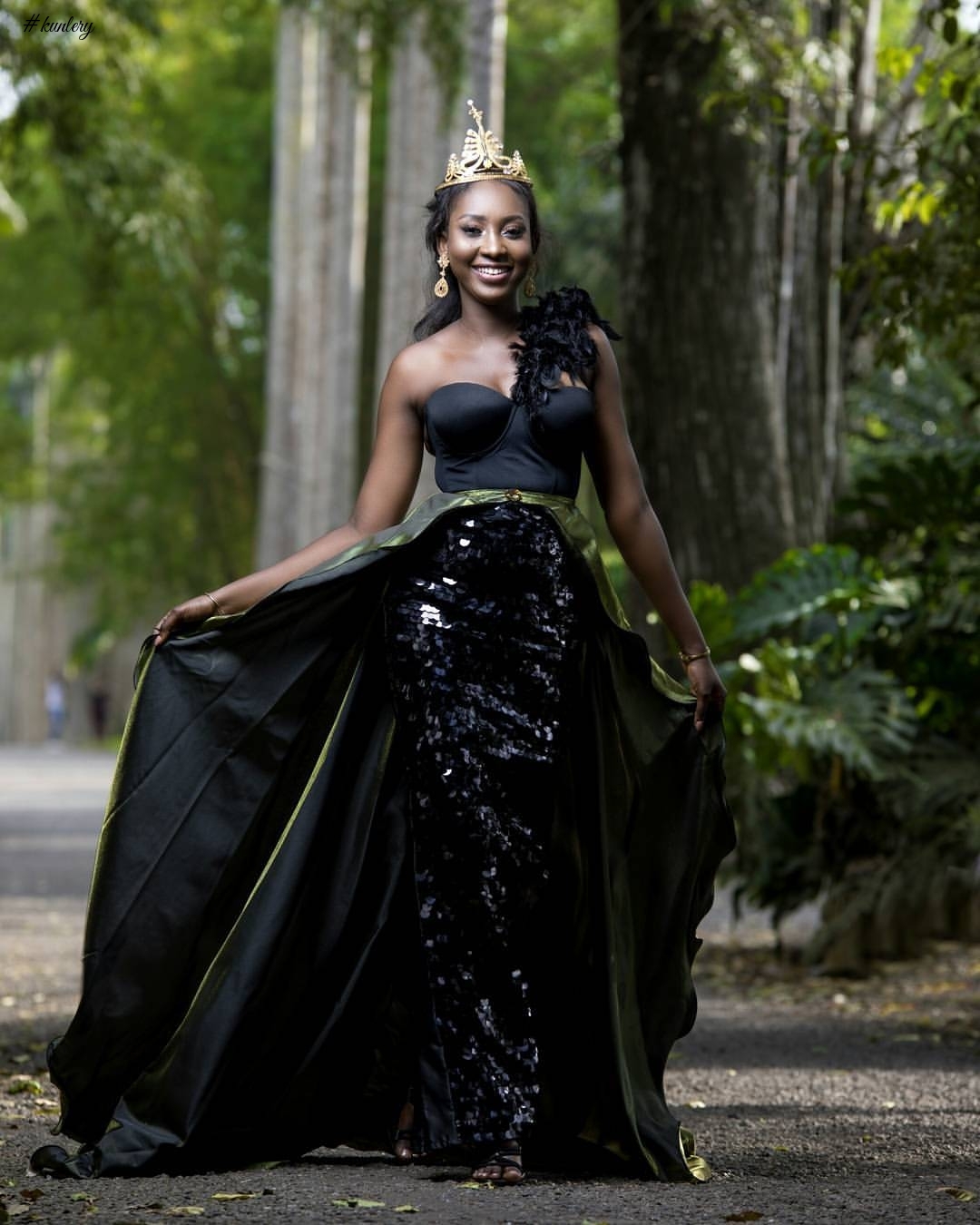 Miss Malaika Stuns In New Editorial In Elegant Sequined Dress As The Reigning Queen