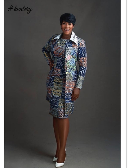 Ankara Inspiration: Stephanie Linus Is Gorgeous In Vlisco Wax Design, Outfit By Trish O Couture