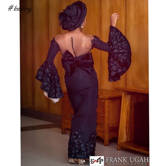 Singer Mo’Cheddah Is Looking Snatched In All-Black Aso Oke Outfi For Her Traditional Wedding