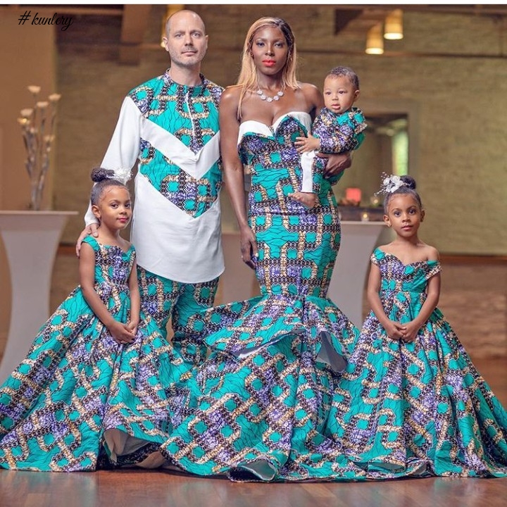 Young Stylish Twins And Parent Serving Chic Ankara Inspiration