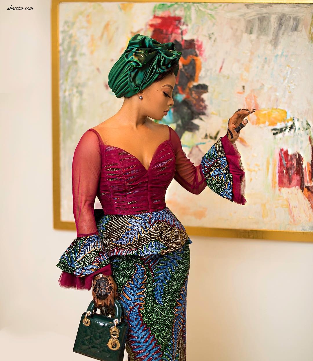 Only Toke Makinwa Can Look This Perfect In This Zhena Woman’s Printastic Ensemble