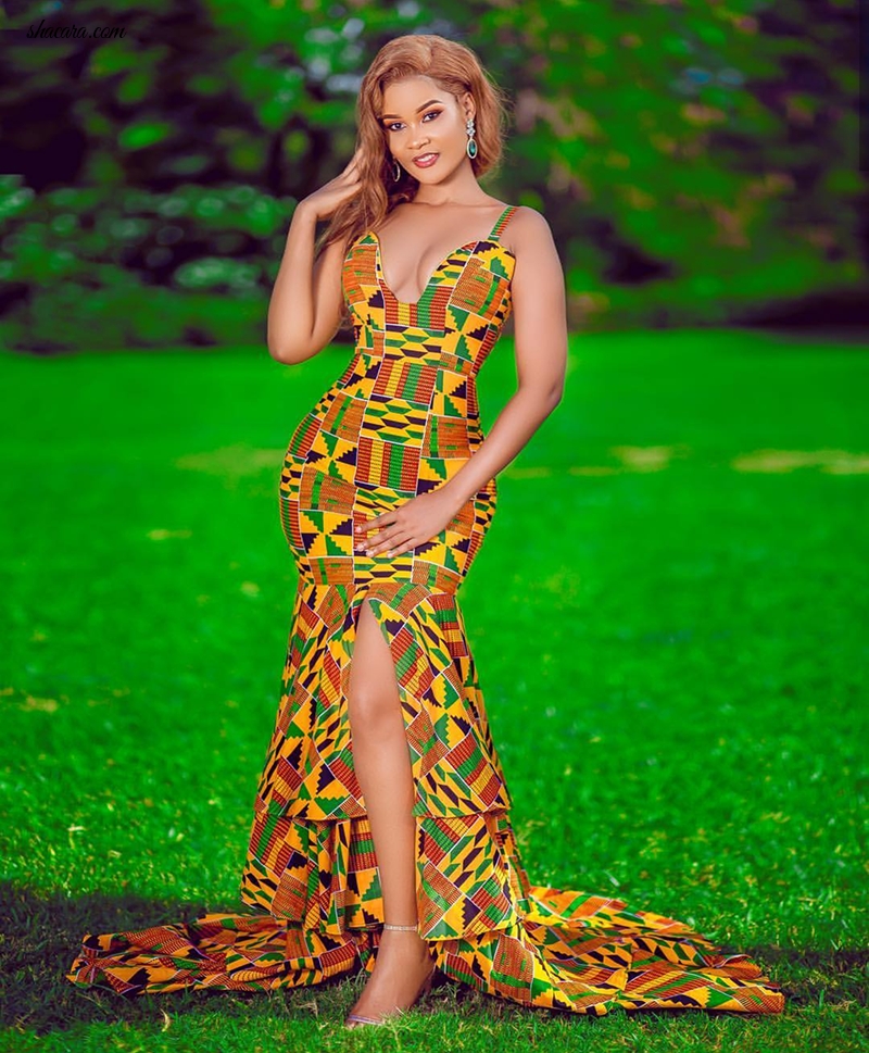 Watch Tanzanian Hottie Hamisa Mobetto Slays This Kente Print Gown/Dress Most Fabulously