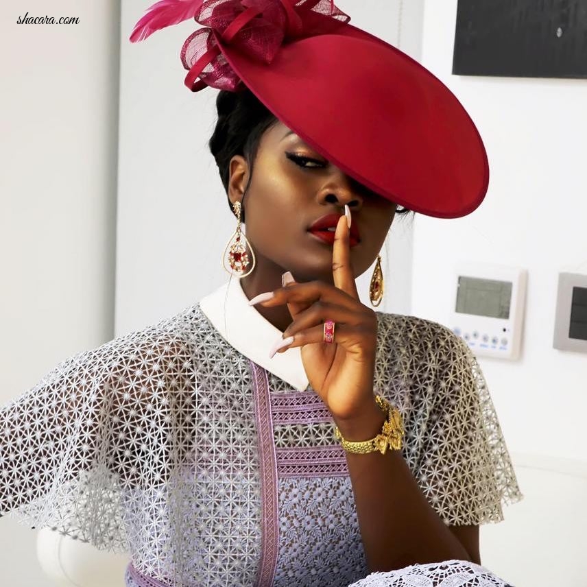 Debutante Chic! Alex Unusual Masters Victorian Style In A Fascinator And Lace Dress