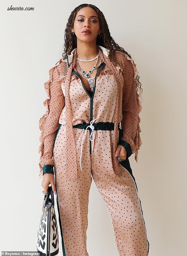 Beyonce Rocks A Polka Dot Jumpsuit And Diamonds Galore In Latest Sultry Shoot
