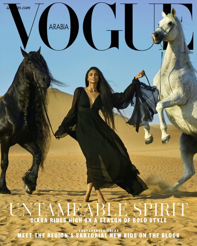 Desert Damsel! Ciara Rides On High Style For The February Issue Of Vogue Arabia