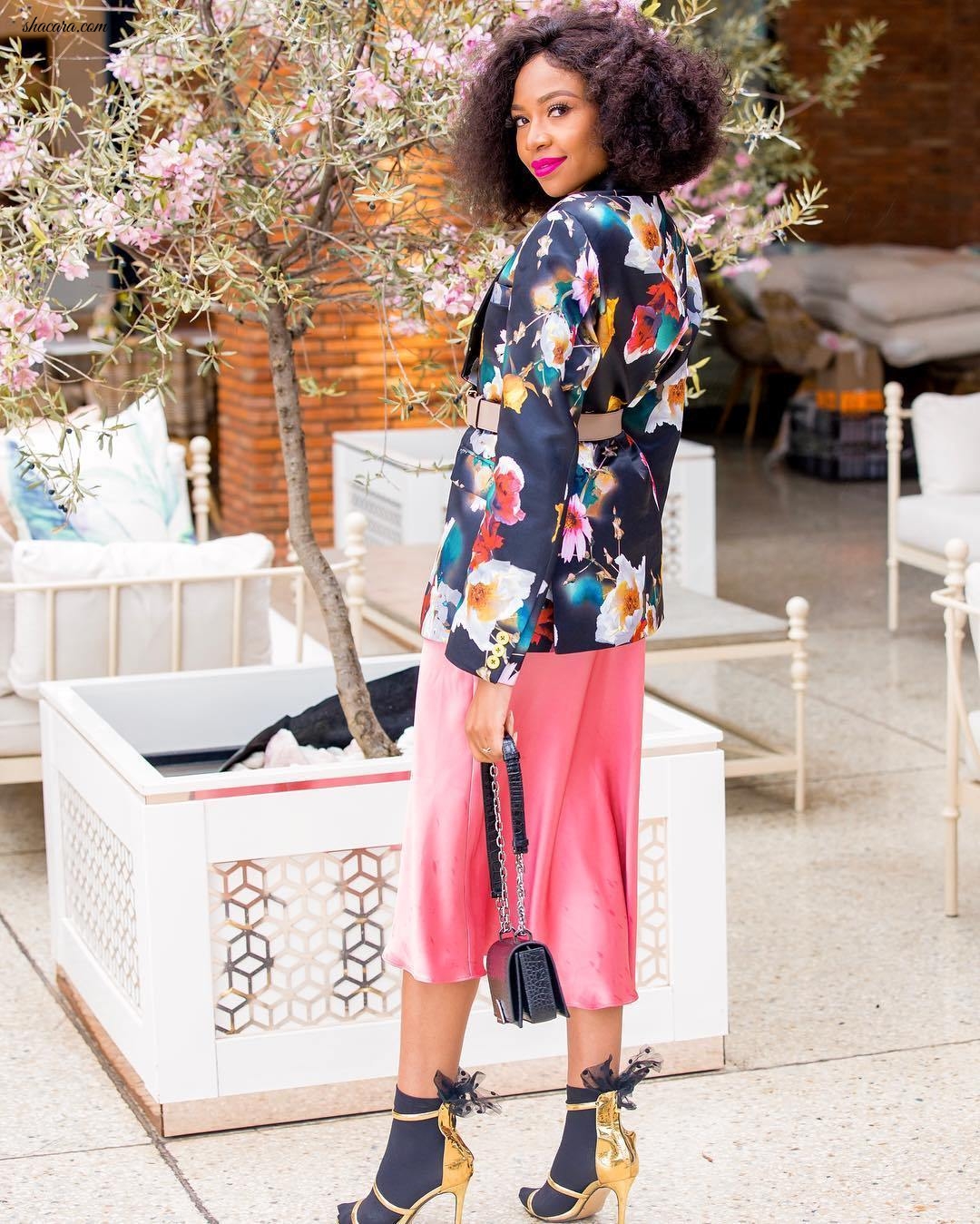 Style Look Of The Day: Blue Mbombo’s Uber Chic Floral Ensemble
