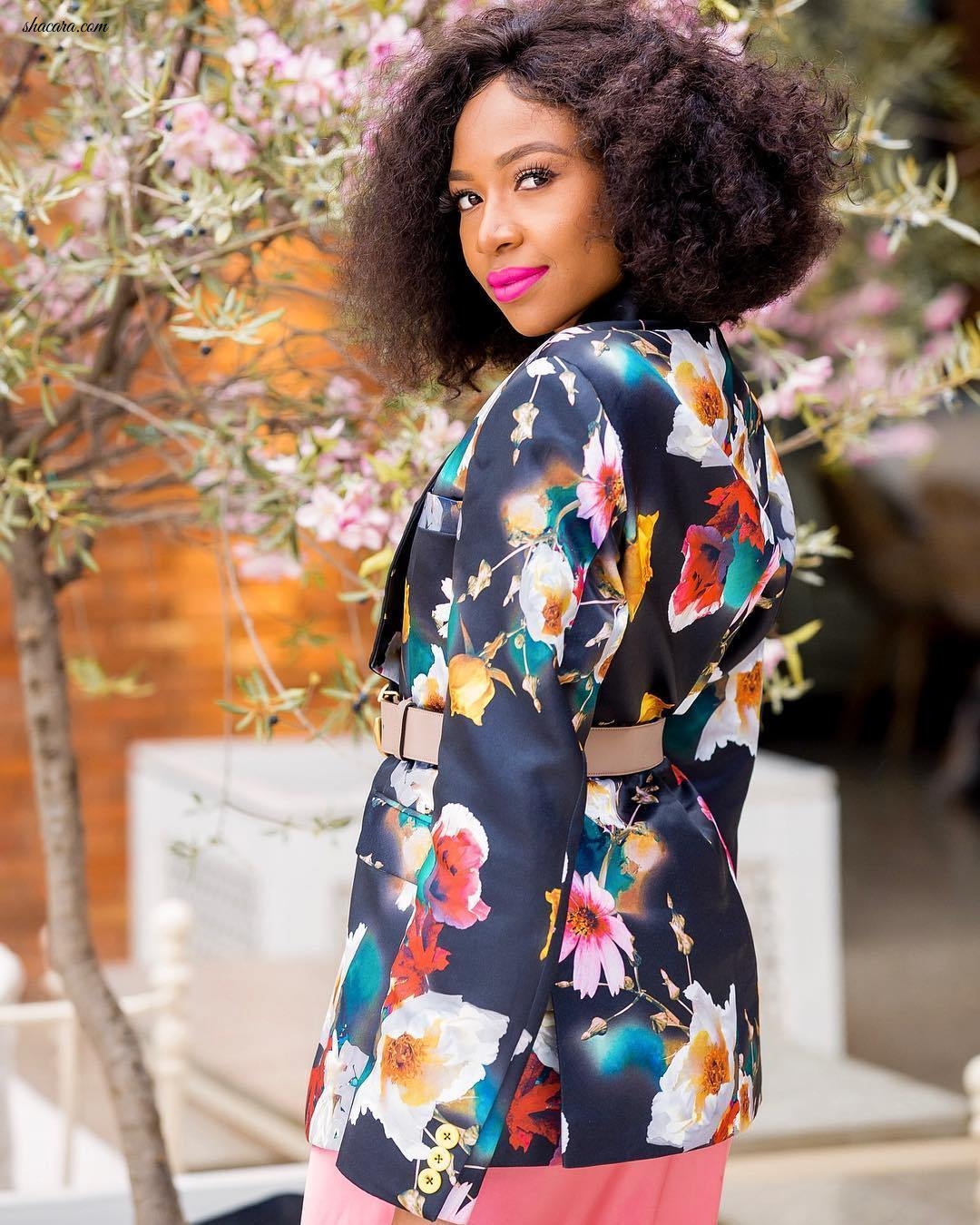 Style Look Of The Day: Blue Mbombo’s Uber Chic Floral Ensemble