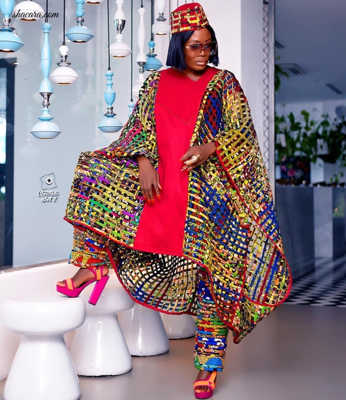 Fashion Brand Claturally Fixes Up Nana Akua Addo This Beautiful African Print Wooven Kaftan