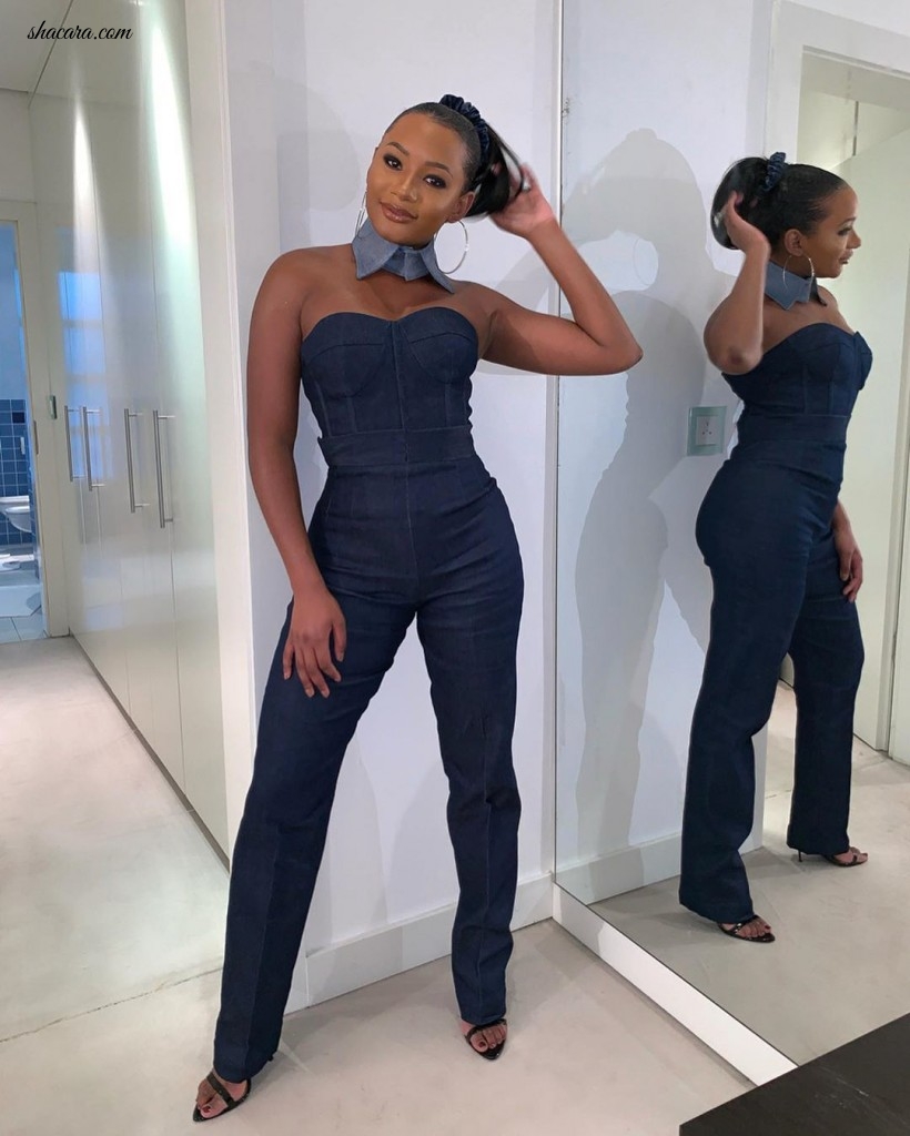 Street Style Look Of The Day! Style Blogger Teni Otedola’s Denim On Jumpsuit By Mai Atafo