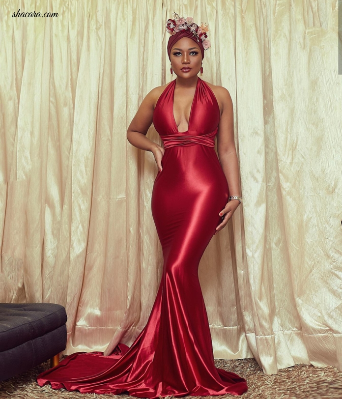 Sandra Ankobia Stuns Fabulously In Gorgeous Wedding Guest Look