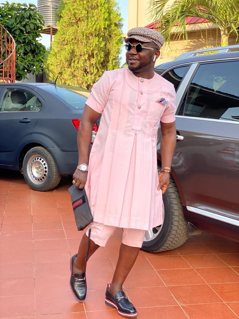 Nana Aba’s Baby Father Osebo Re-Appears On The Scene In A Dress Again, This Time ‘Pink’