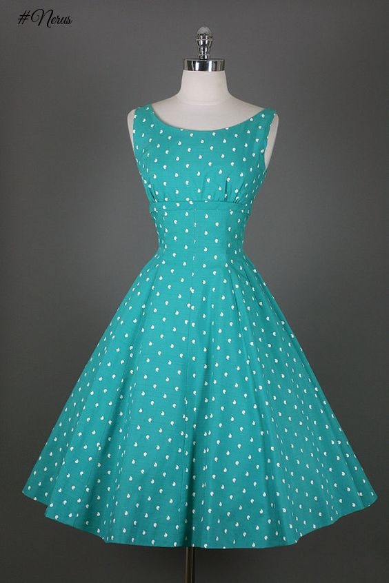 Vintage 50s dress with floral cotton dress xs