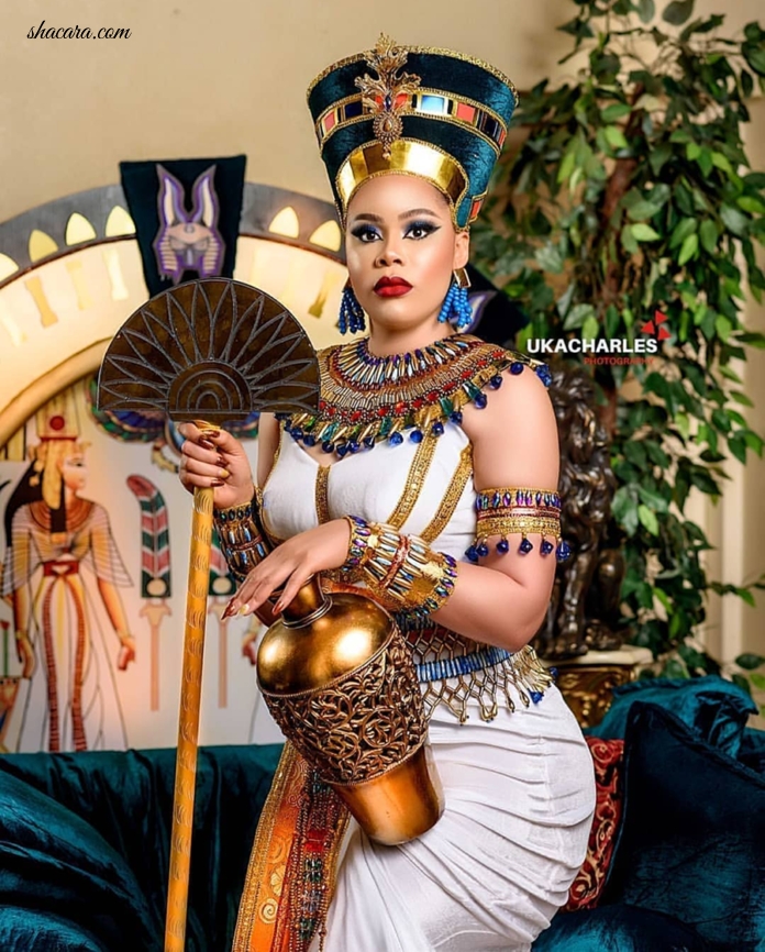 #HOTSHOTS: Nigeria’s FFK’s Wife Precious Breaks The Net Whilst Stunning With Her Triplets In Amazing Egyptian Style Shoot