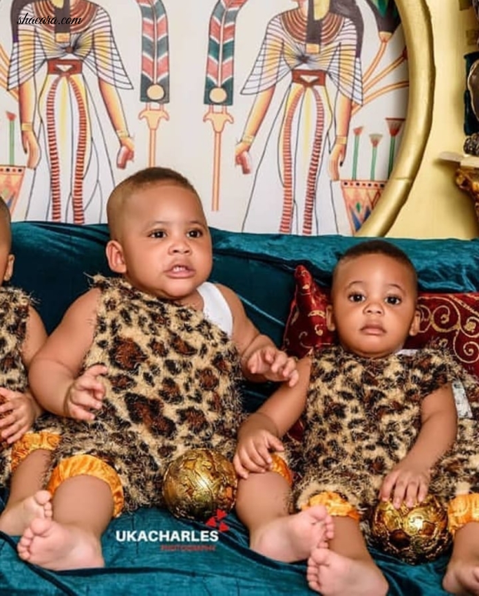 #HOTSHOTS: Nigeria’s FFK’s Wife Precious Breaks The Net Whilst Stunning With Her Triplets In Amazing Egyptian Style Shoot