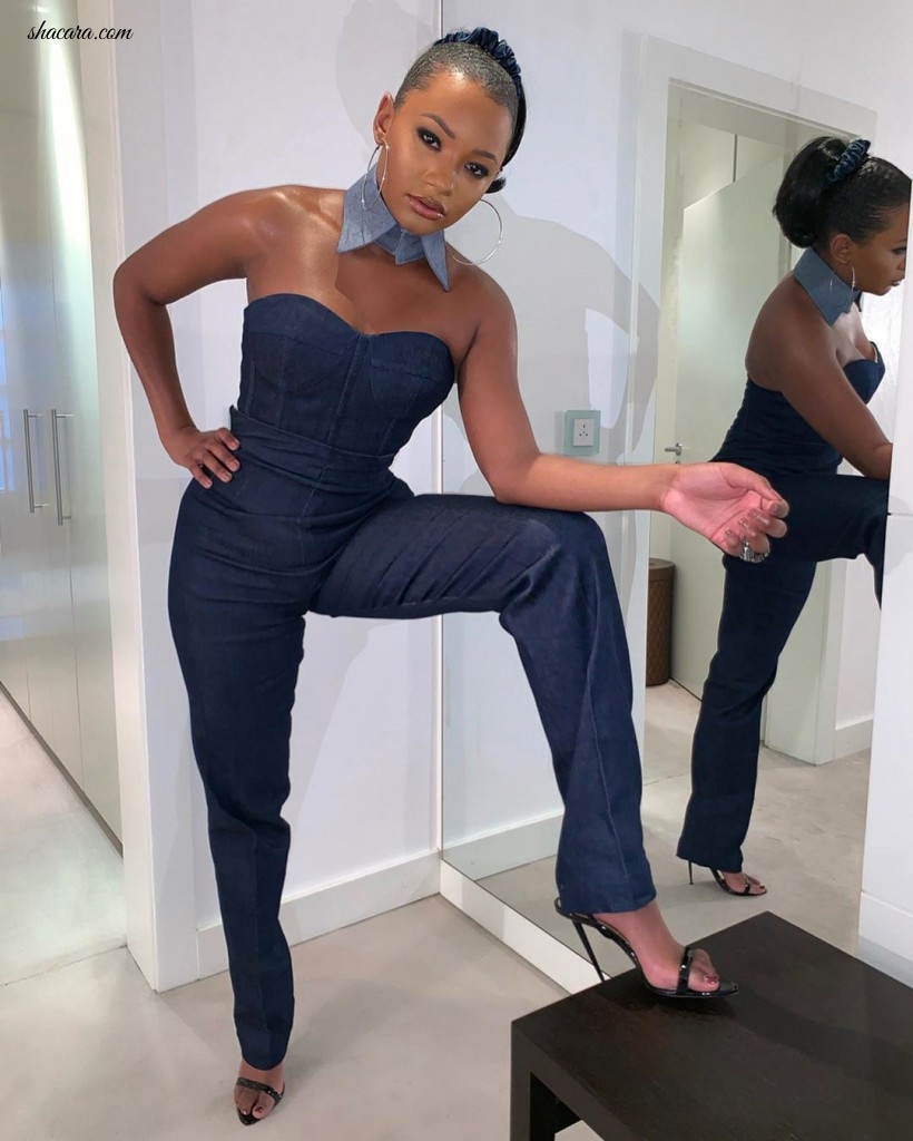 Street Style Look Of The Day! Style Blogger Teni Otedola’s Denim On Jumpsuit By Mai Atafo