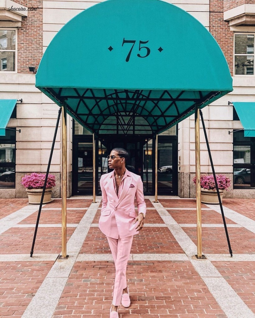 Street Style Look Of The Day! Denola Grey’s All Pink Rhobes Clothing Co Suit