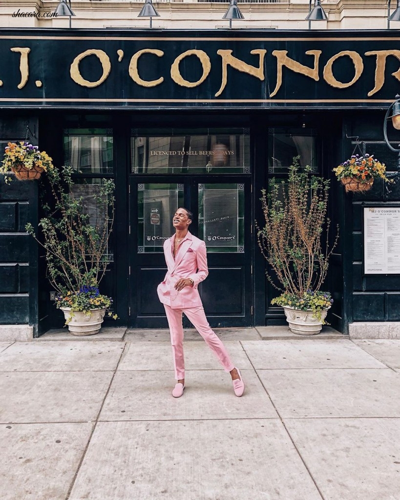 Street Style Look Of The Day! Denola Grey’s All Pink Rhobes Clothing Co Suit